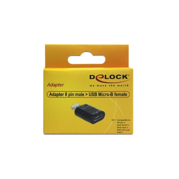 DELOCK Micro-B USB To I-Phone B-Pin Adaptor 65492 - Image 2
