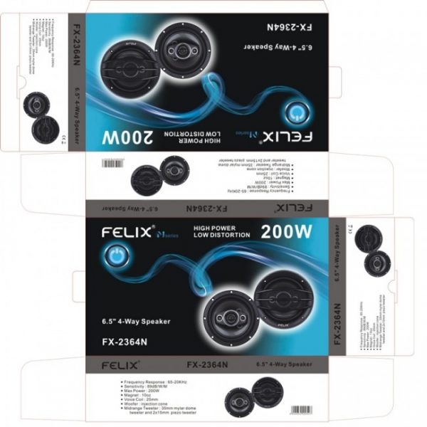 Felix FX-2364N Ηχεία Αυτοκινήτου Σετ 200W 6.5''-16.50 cm - Image 2
