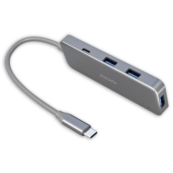 NOD Hybrid USB 3.1 Type-C hub αλουμινίου, 4 θυρών - Image 2