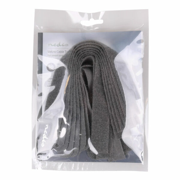 NEDIS COTP00900GY025 Δεματικά διαχείρισης καλωδίων με velcro, 25cm, γκρι χρώμα - Image 3