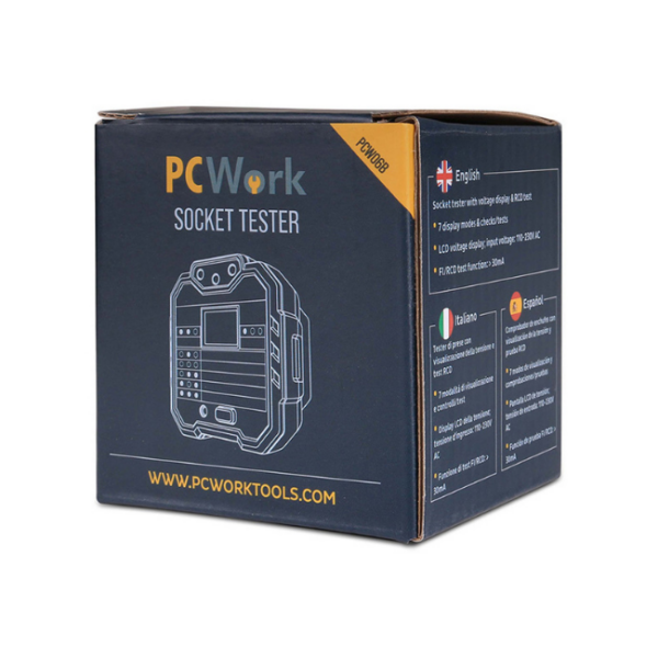 PCWork PCW06B Τέστερ μπρίζας (socket tester) με ψηφιακή οθόνη. - Image 4