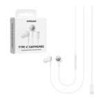 Hands Free Stereo Samsung Earphones EO-IC100BW USB-C Λευκό με Μικρόφωνο και Πλήκτρο Λειτουργίας 1,2μ
