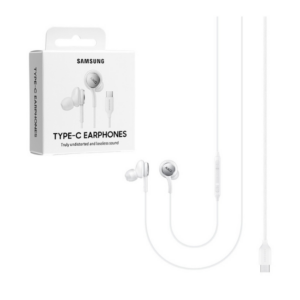 Hands Free Stereo Samsung Earphones EO-IC100BW USB-C Λευκό με Μικρόφωνο και Πλήκτρο Λειτουργίας 1,2μ
