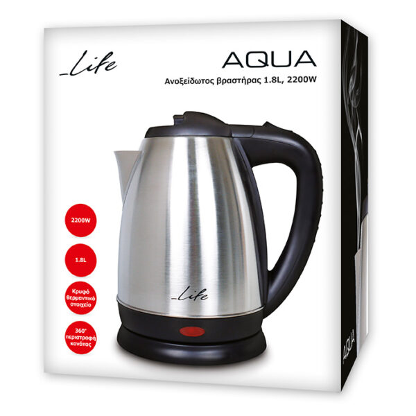 LIFE AQUA Ανοξείδωτος βραστήρας 1.8L, 2200W - Image 2
