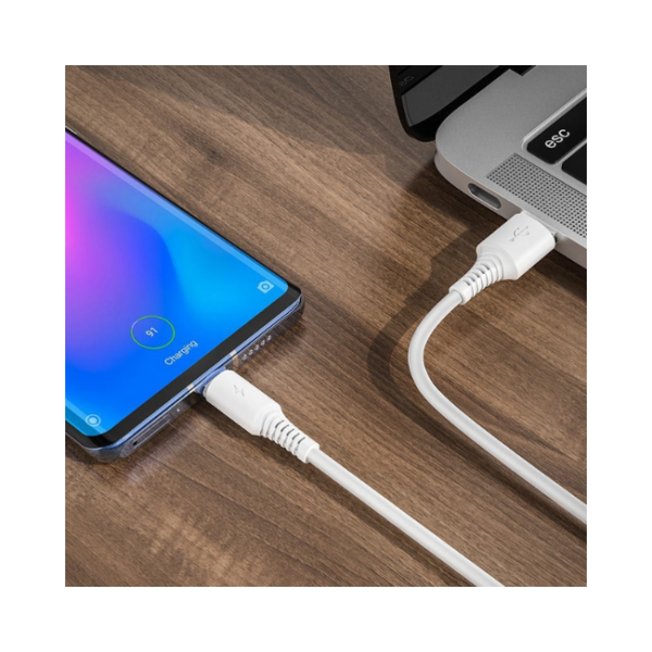 06.002.0207-1 Borofone Καλώδιο σύνδεσης BX47 Coolway USB σε USB-C 3.0A 1μ Λευκό - Image 2