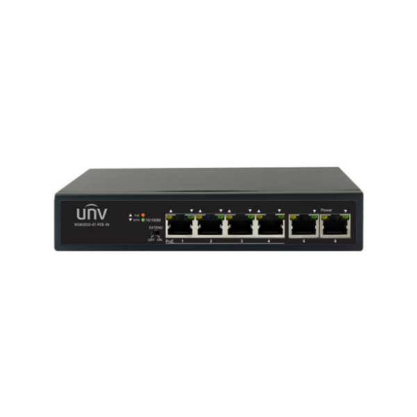 POE UNV NSW2010-6T-PoE-IN 6x100Mbps network ports (RJ45),including 4 PoE ports...ΑΠΟΣΤΑΣΗ ΜΕΤΑΔΟΣΗΣ ΕΩΣ 250m - Image 1