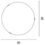 ΠΛΑΦΟΝΙΕΡΑ ΤΟΙΧΟΥ "PAROS" Φ30 Ε27 ΛΕΥΚΟ/ ΝΙΚΕΛ 145-22404 - Image 3