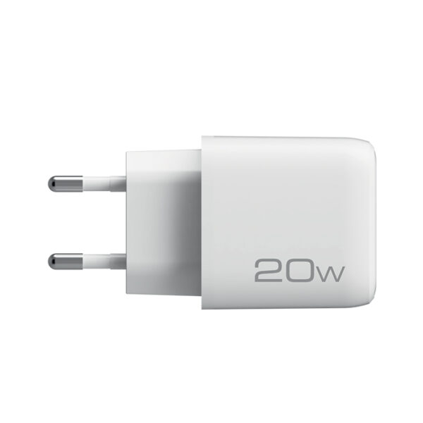 NOD E-WALL AC20 Universal οικιακός φορτιστής USB-A QC3.0 & USB-C PD3.0 20W, σε λευκό χρώμα.141-0203 - Image 2