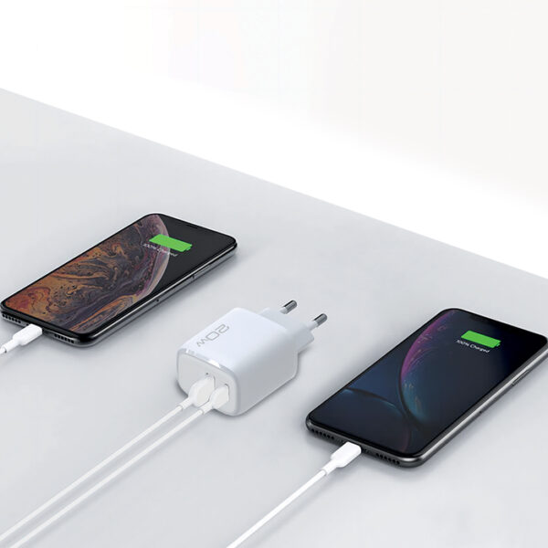 NOD E-WALL AC20 Universal οικιακός φορτιστής USB-A QC3.0 & USB-C PD3.0 20W, σε λευκό χρώμα.141-0203 - Image 3