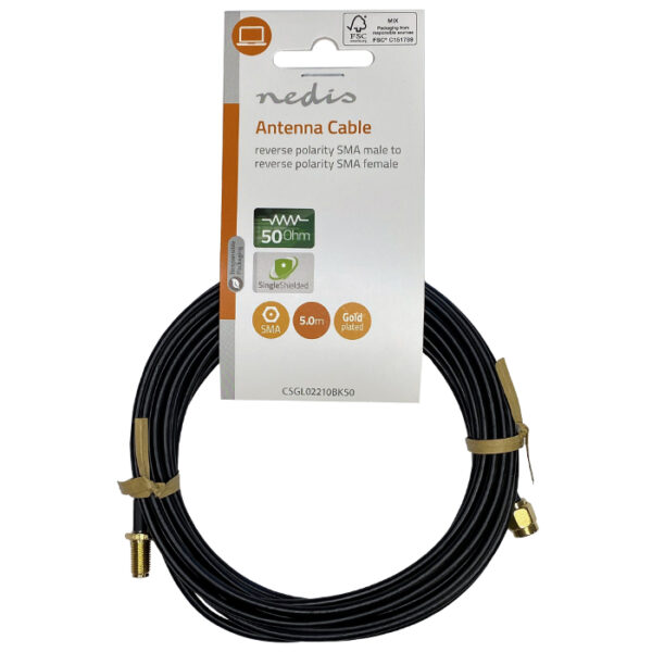 NEDIS CSGL02010BK50 Kαλώδιο SMA αρσ. - SMA θηλ. με επίχρυσα βύσματα, 5.00m. - Image 3
