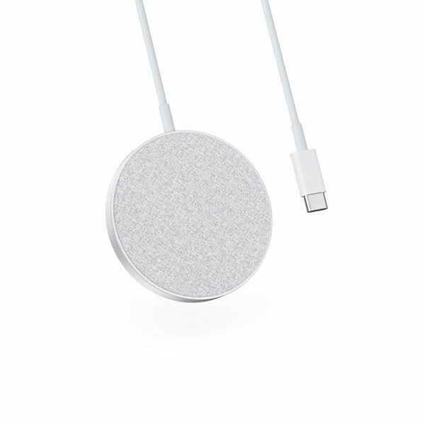 281-61 ANKER Wireless Charger Powerwave II MAG-GO PAD Fabric 7,5W Silver 194644075286 - Image 1