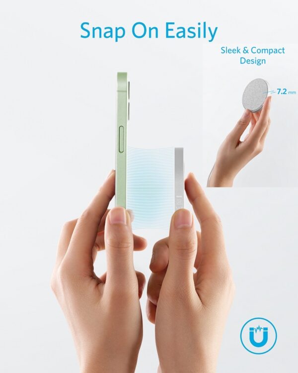 281-61-ANPWIIMPS_1 ANKER Wireless Charger Powerwave II MAG-GO PAD Fabric 7,5W Silver 194644075286 - Image 2