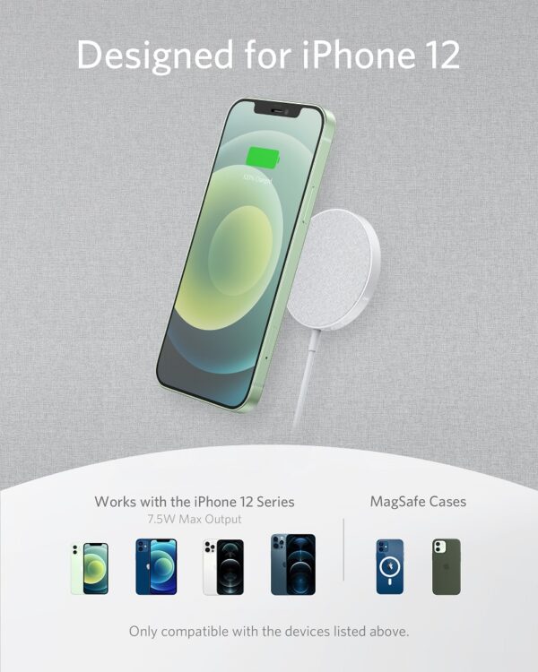 281-61-ANPWIIMPS_2 - Αντίγραφο ANKER Wireless Charger Powerwave II MAG-GO PAD Fabric 7,5W Silver 194644075286 - Image 3