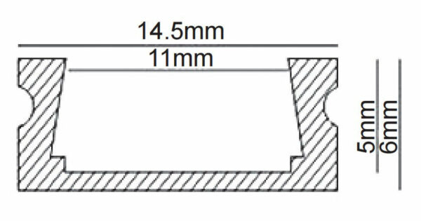 Προφίλ αλουμ. επίτοιχο Π + κάλυμμα για λεντοταινία (2m) - Image 3