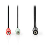 NEDIS CAGB22160BK02 Καλώδιο ήχου Stereo από 3,5mm θηλ. σε 2x 3,5mm αρσ., 0.12m. - Image 2