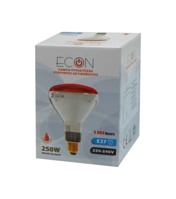 ΛΑΜΠΑ ΠΥΡΑΚΤΩΣΗΣ ΥΠΕΡΥΘΡΗΣ ΑΚΤΙΝΟΒΟΛΙΑΣ R125 E27 250W ΚΟΚΚΙΝΗ RLX - Image 2