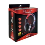 Ακουστικά Stereo Noozy GH-35 διπλού κονέκτορα 3.5mm για Gamers με Μικρόφωνο και Ρύθμιση Έντασης Ήχου Μαύρα-Κόκκινα - Image 2