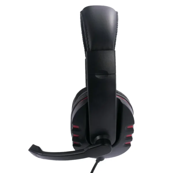 Ακουστικά Stereo Noozy GH-35 διπλού κονέκτορα 3.5mm για Gamers με Μικρόφωνο και Ρύθμιση Έντασης Ήχου Μαύρα-Κόκκινα - Image 4