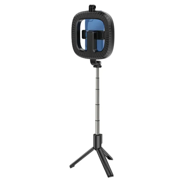 Selfie Stick Hoco LV03 Plus 360ᵒ για Συσκευές 4.7"-6.7" με LED Φωτισμό και Τηλεχειριστήριο Μαύρη - Image 7