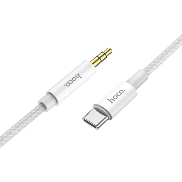 Καλώδιο σύνδεσης Ήχου Hoco UPA19 Braided USB-C Αρσενικό σε 3.5mm Αρσενικό 1m Ασημί - Image 4