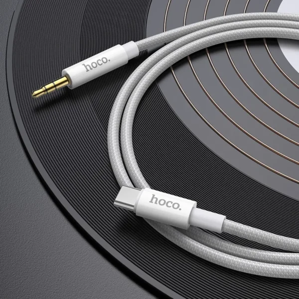 Καλώδιο σύνδεσης Ήχου Hoco UPA19 Braided USB-C Αρσενικό σε 3.5mm Αρσενικό 1m Ασημί - Image 6