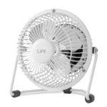 LIFE SUPER4 WHITE Μεταλλικός mini ανεμιστήρας με σύνδεση USB σε λευκό χρώμα, 2.5W