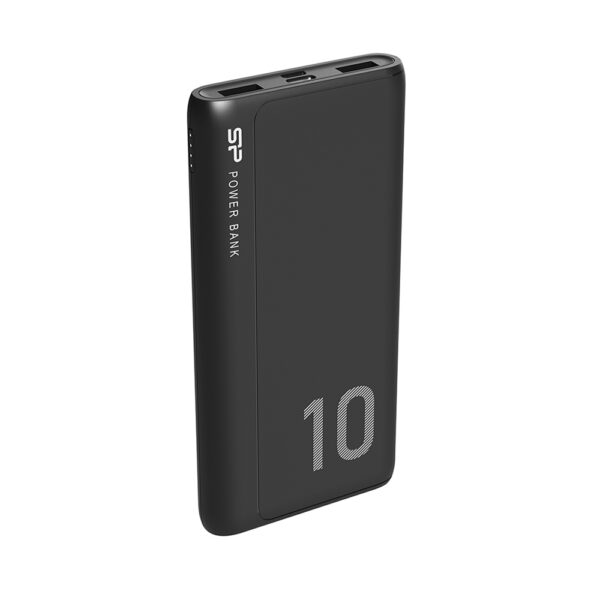 4713436140214x_1 SILICON POWER POWER BANK GP15 10000mAh OUTPUT USB1 5V-2.1A/ USB2 5V-2.1A MAX 2.1A INPUT MICRO USB & TYPE C 5V-2A BLACK - Image 2