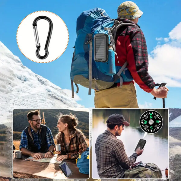 5205308382352x_5 SOLAR POWER BANK 8000mAh IP64 WITH FLASHLIGHT AND COMPASS OUTPUT USB1 5V-2A/ USB2 5V-2A MAX 2.1A INPUT MICRO USB 5V-2A BLACK - Image 6