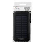 SOLAR POWER BANK 8000mAh IP64 WITH FLASHLIGHT AND COMPASS OUTPUT USB1 5V-2A/ USB2 5V-2A MAX 2.1A INPUT MICRO USB 5V-2A BLACK - Image 7