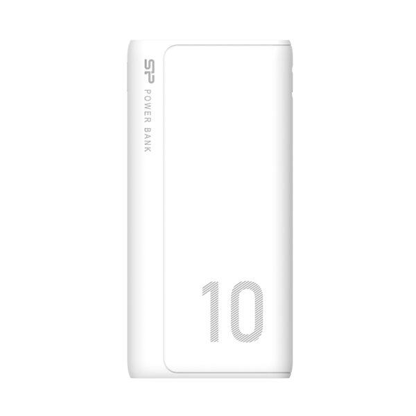 main (1) SILICON POWER POWER BANK GP15 10000mAh OUTPUT USB1 5V-2.1A/ USB2 5V-2.1A MAX 2.1A INPUT MICRO USB & TYPE C 5V-2A WHITE - Image 1
