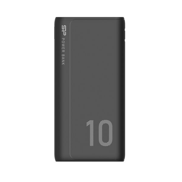 main SILICON POWER POWER BANK GP15 10000mAh OUTPUT USB1 5V-2.1A/ USB2 5V-2.1A MAX 2.1A INPUT MICRO USB & TYPE C 5V-2A BLACK - Image 1