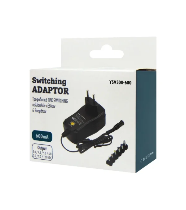 ΤΡΟΦΟΔΟΤΙΚΟ ΠΑΚ SWITCHING ΠΟΛΛΑΠΛΩΝ ΕΞΟΔΩΝ 600mA 6 ΒΥΣΜΑΤΩΝ YSV500-0600 YIN - Image 3