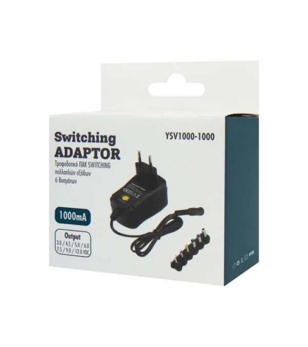ΤΡΟΦΟΔΟΤΙΚΟ ΠΑΚ SWITCHING ΠΟΛΛΑΠΛΩΝ ΕΞΟΔΩΝ 1000mA 6 ΒΥΣΜΑΤΩΝ YSV1000-1000 YIN - Image 3