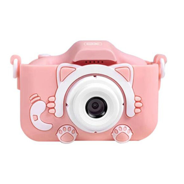 XO XJ01 PINK Παιδική κάμερα dual lens με προστατευτικό κάλυμμα, σε ροζ χρώμα - Image 2