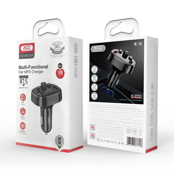 XO BCC03 Bluetooth αναμεταδότης με θύρα φόρτισης QC3.0 max.18W - Image 5