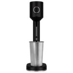 LIFE ROI MAT Flat Black Series Φραπεδιέρα με inox ποτήρι και πλήκτρο push, 100W, σε μαύρο ματ χρώμα. - Image 2