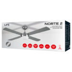 LIFE NORTE 2 Ανεμιστήρας οροφής DC 48" με πτερύγια διπλής όψης, φωτιστικό και τηλεχειριστήριο, - Image 7