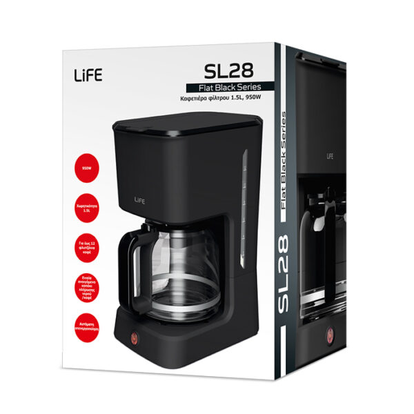 LIFE SL28 Flat Black Series Καφετιέρα φίλτρου 1.5L, 950W - Image 4