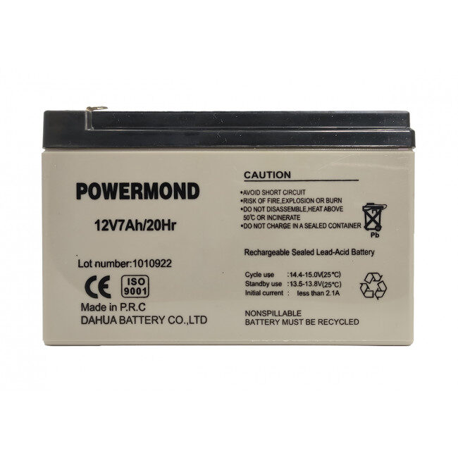 C Μπαταρία 12V/ 7.0AH POWERMOND Επαναφορτιζόμενη Μολύβδου - Image 1