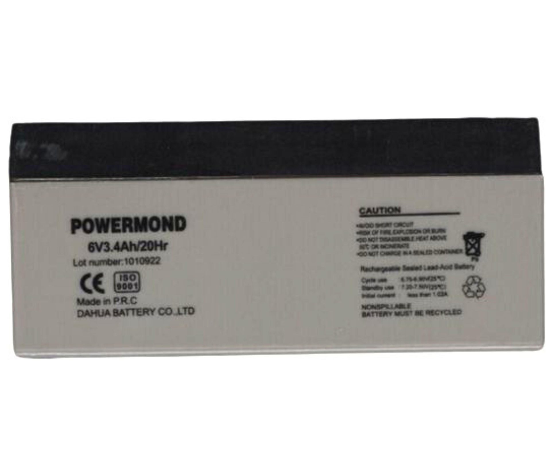 101-041-o1-10 Μπαταρία 6V/ 3.4Ah POWERMOND Επαναφορτιζόμενη Μολύβδου - Image 1