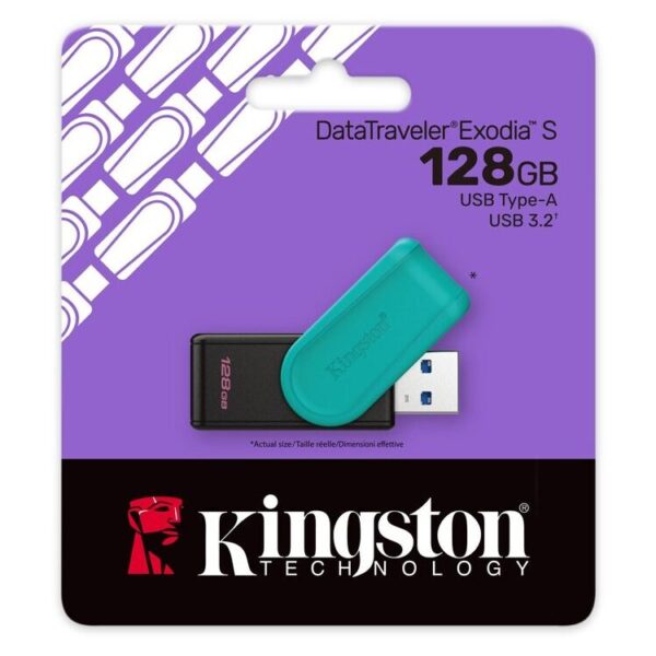 KINGSTON USB Stick DataTraveler Exodia S DTXS/128GB , USB 3.2, Black & Blue - Image 2