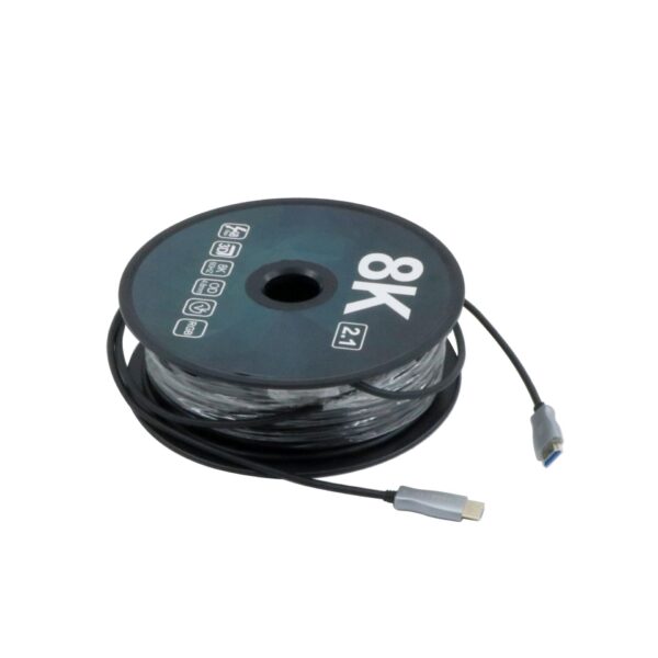 ANGA OP-OF30-8K HDMI CABLE  30m  2.1 Ver. (8k/60Hz) Optical Hybrid Ultra High Speed (ΠΡΟΣΟΧΗ ΣΥΝΔΕΣΗΣ είσοδος – έξοδος) - Image 2