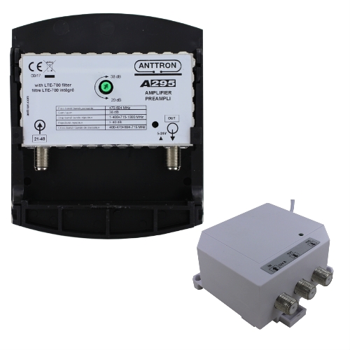 338-114-o1-1 ANTTRON ΕΝΙΣΧΥΤΗΣ ΙΣΤΟΥ Α295 UHF 38dB/110dBμV - 5G LTE ΜΕ ΤΡΟΦΟΔΟΤΙΚΟ Α006 12V/3A (2 EΞΟΔΩΝ) - Image 1