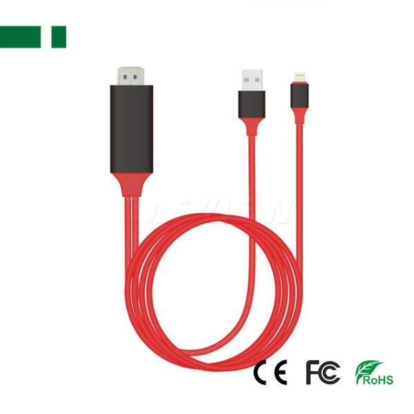 PS-A3033 Lightning to HDMI Cable, 1080P, 2Μ - Image 2