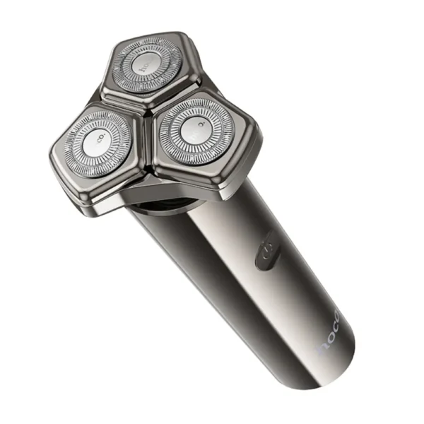 Επαναφορτιζόμενη Ξυριστική Μηχανή & Trimmer Hoco HP36 600mAh με 3 Κεφαλές και LED Ένδειξη Μπαταρίας και Φόρτισης Μεταλλικό Γκρι - Image 3