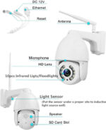 ANGA AQ-8110ISW ΚΑΜΕΡΑ PTZ, IP Wi-Fi Chip SONY 5MP 2.7-13.5, 5x optical zoom, AI Human Zoom Tracking SD Card 128GB, color night vision - Image 2