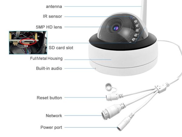 ANGA AQ-8120 IBW ΚΑΜΕΡΑ  IP WiFi 2.0 MP φακος 3,6 ir led 30mtr AIHumanDetection με τροφοδοτικο 12V 2A CamHi Pro - Image 2