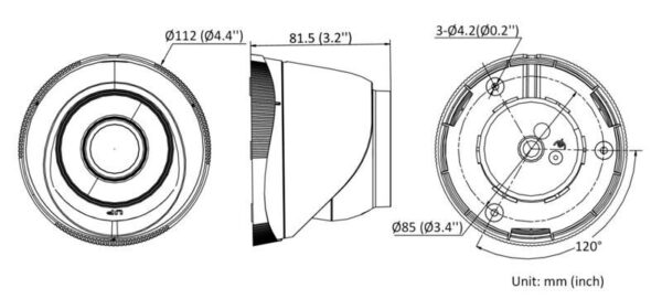 HIKVISION/HiWatch ΚΑΜΕΡΑ HWI-T240H(C) DOME IP  4 MP 2.8 mm Up to 30 m ΜΕ POE IR range IP67 - Image 2