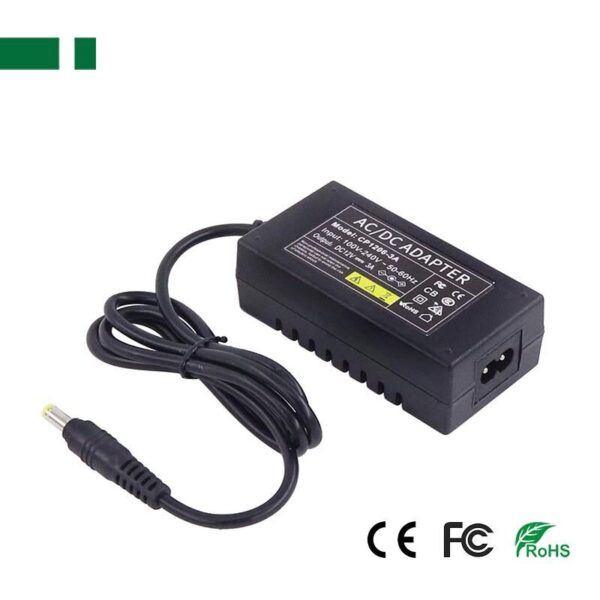 ΑΝGA CP1206-3A 12V/3A/36W Ενισχυμένο σταθεροποιημένο τροφοδοτικό, εμπεριέχεται διακλαδωτής καλωδίου 1/4, με βύσμα 5,5mm/2,5mm + καλώδιο τροφοδοσίας AC - Image 2