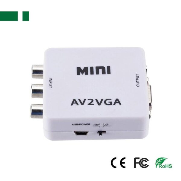 ANGA PS-DVM610 Mini A V to VGA Converter with Audio - Image 2